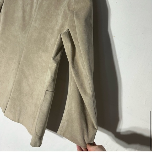 Vintage Hyde Park Tan Faux Suede Blazer 44R - Picture 11 of 14